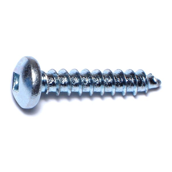 Midwest Fastener Sheet Metal Screw, #10 x 1 in, Zinc Plated Steel Pan Head Square Drive, 100 PK 08725 - main
